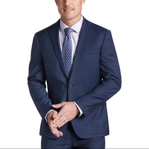 Calvin Klein blue plaid suit. 42R.